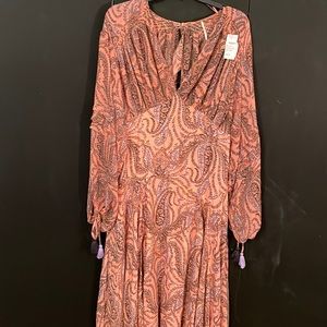 Free People Maxi Dress with peach base color
